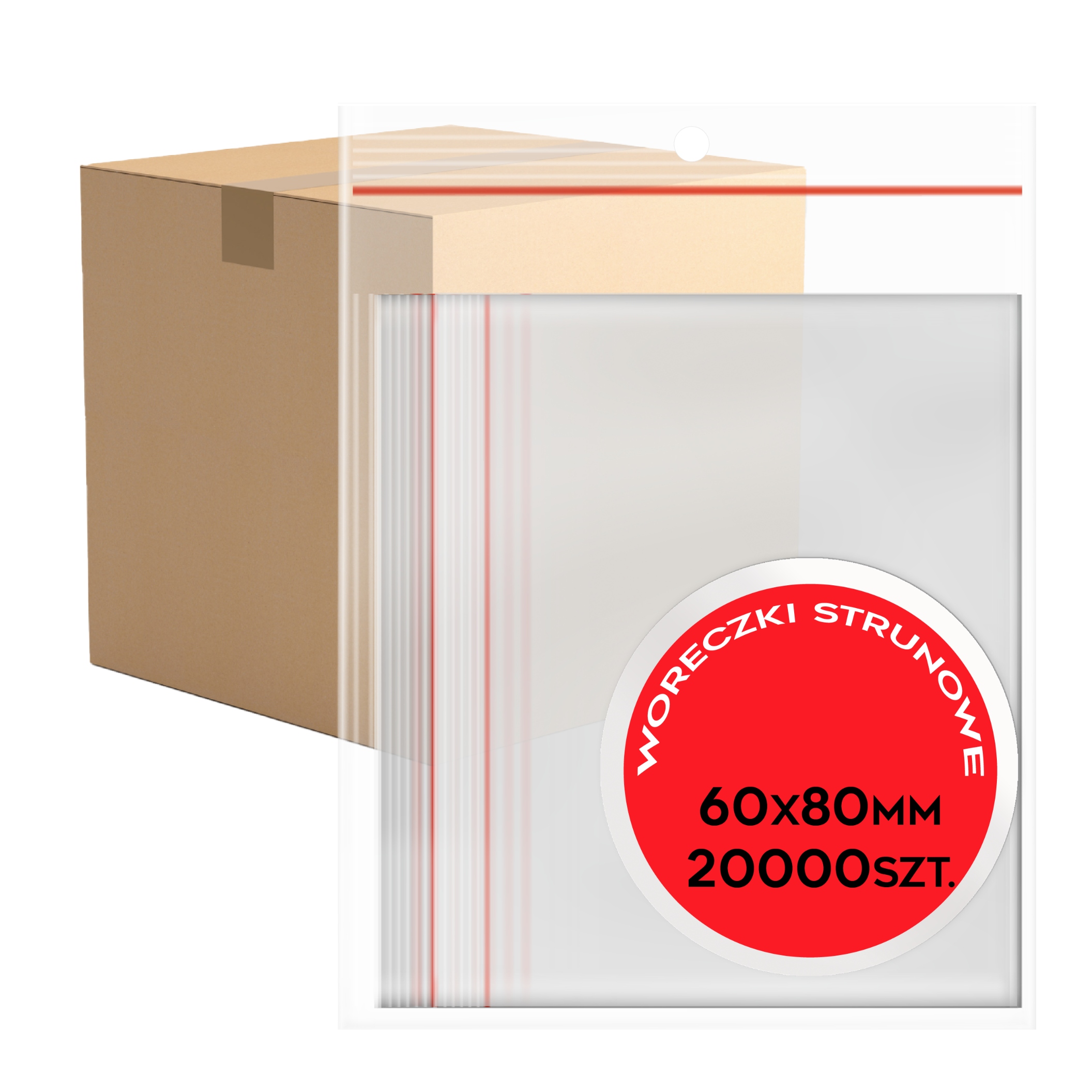 Woreczki Strunowe 60x80 mm Worki Torebki 6x8 cm Mocne 20000szt