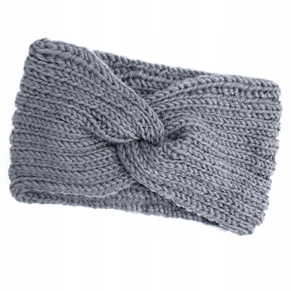 

Opaska Do Włosów zimowa Turban Węzeł szara