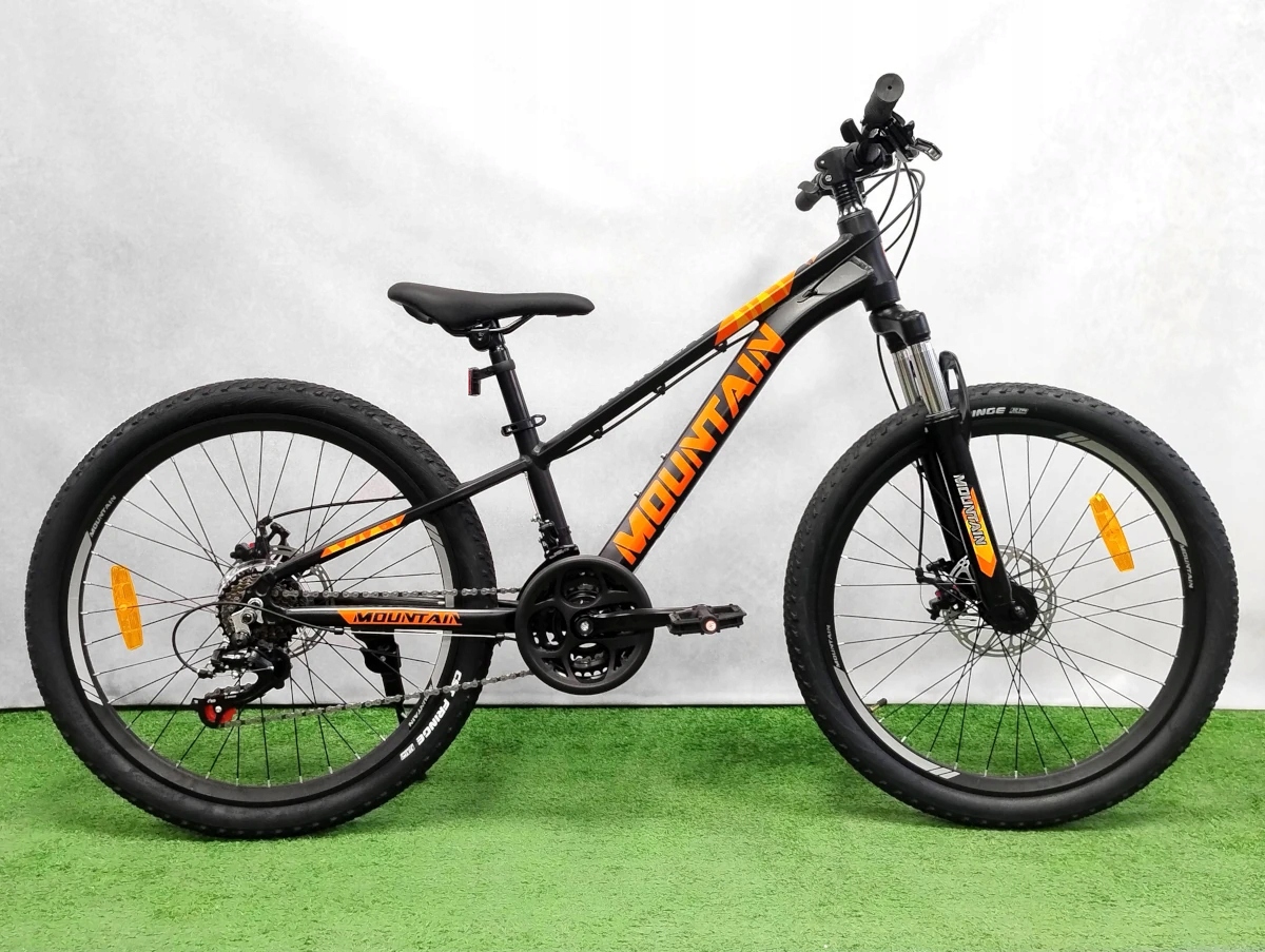 Rower górski MTB24" Mountain Shimano rama aluminium 11" 120-145cm 2XTARCZE