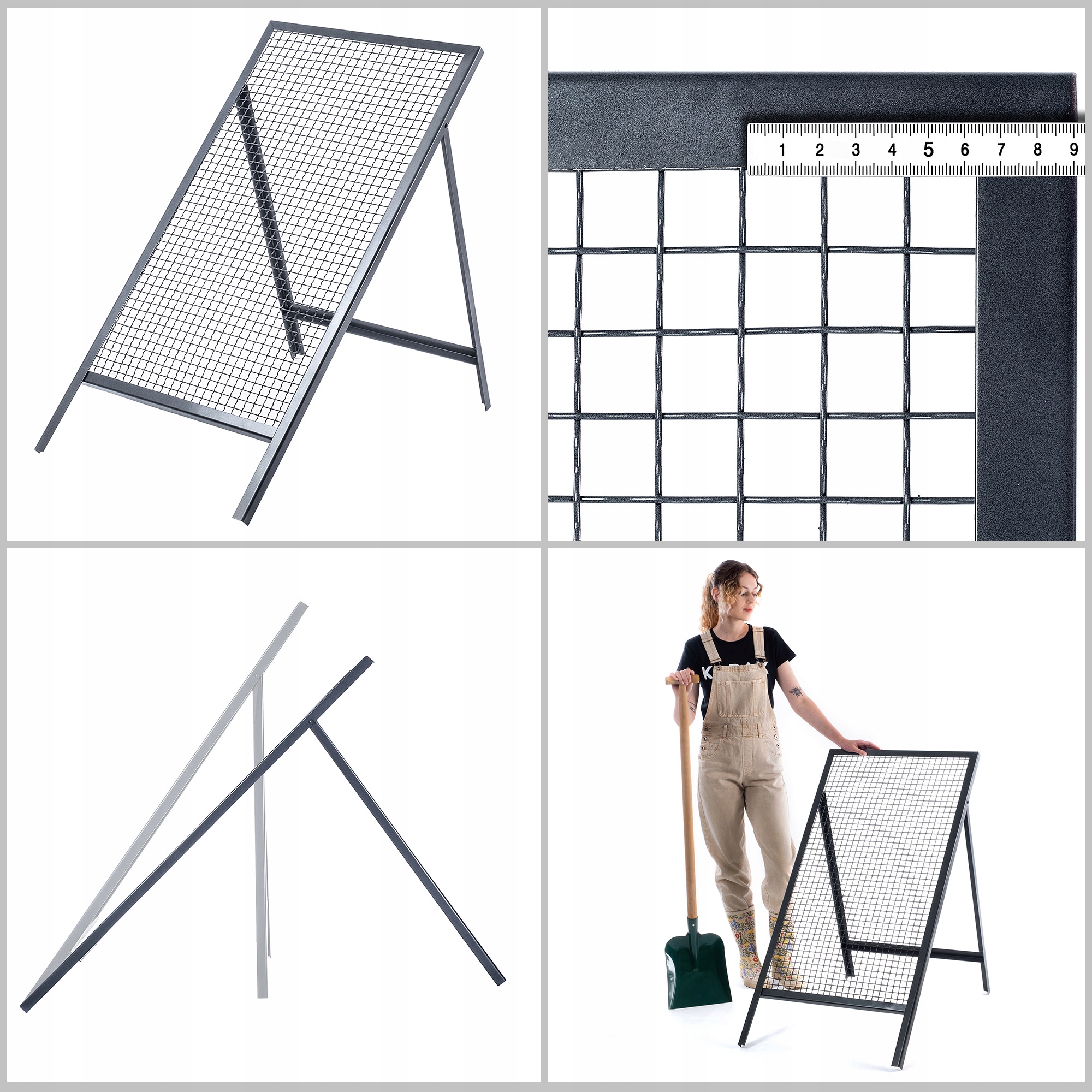 SITO BUDOWLANE DO PIACHU PIASKU ZIEMI MURARSKIE 120x60cm ŻWIRU OCZKA 20mm Wielkość oczka 10 mm