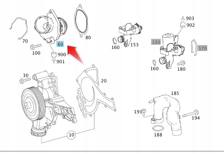 Termostat Mercedes A2722000615