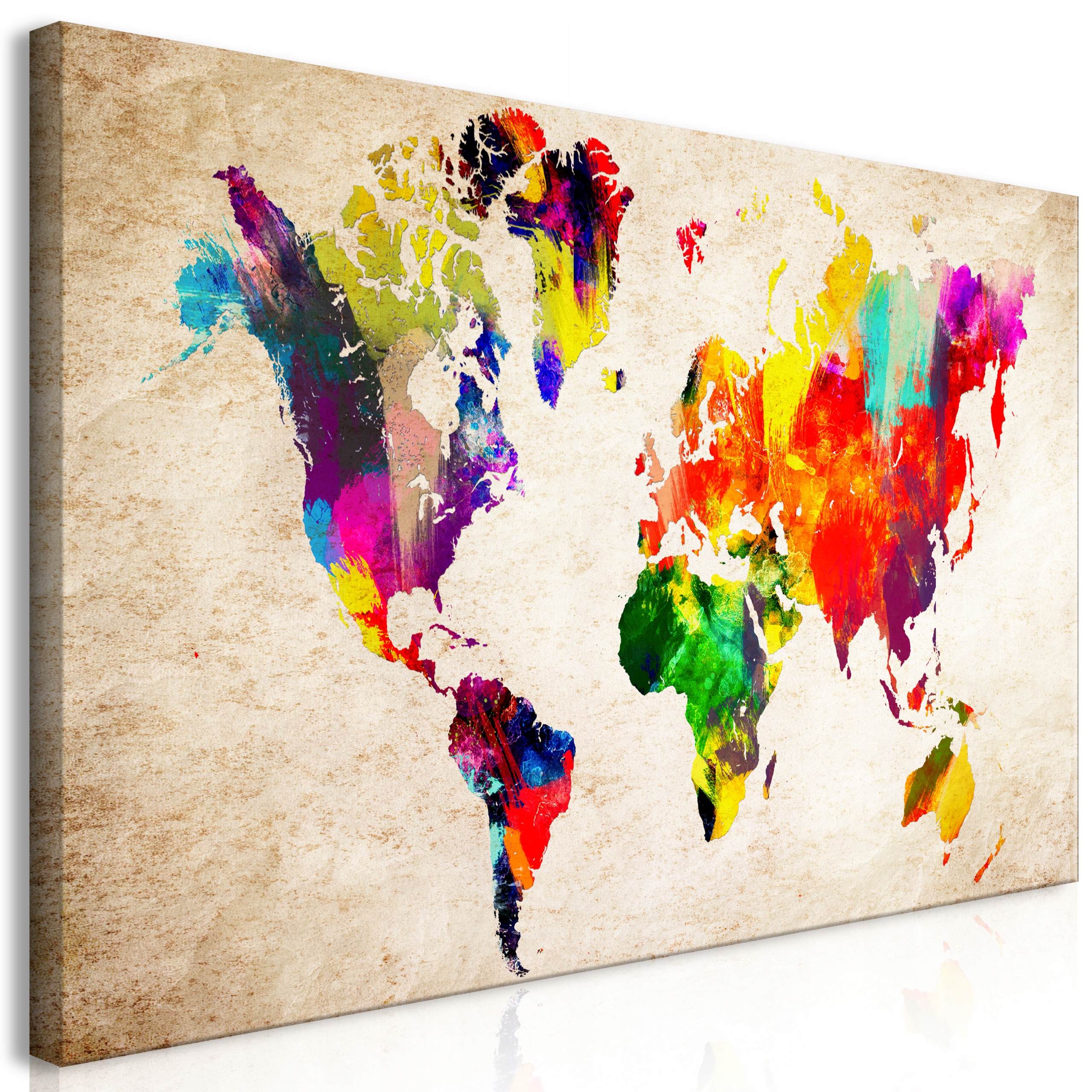 Obraz XXL Diy Skládací Mapa Světa Barevná Dekorace Do Obývacího Pokoje Velký 160x80