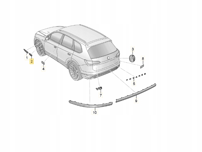 LISTWA NAKLADKA BLOTNIKA CHROM VW TOUAREG R LINE Producent czesci DPA