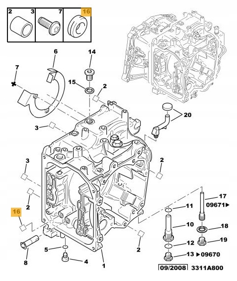 ORING AUTOMATYCZNEJ SKRZYNI BIEGÓW AL4 DP0 221916 Producent części Citroen OE