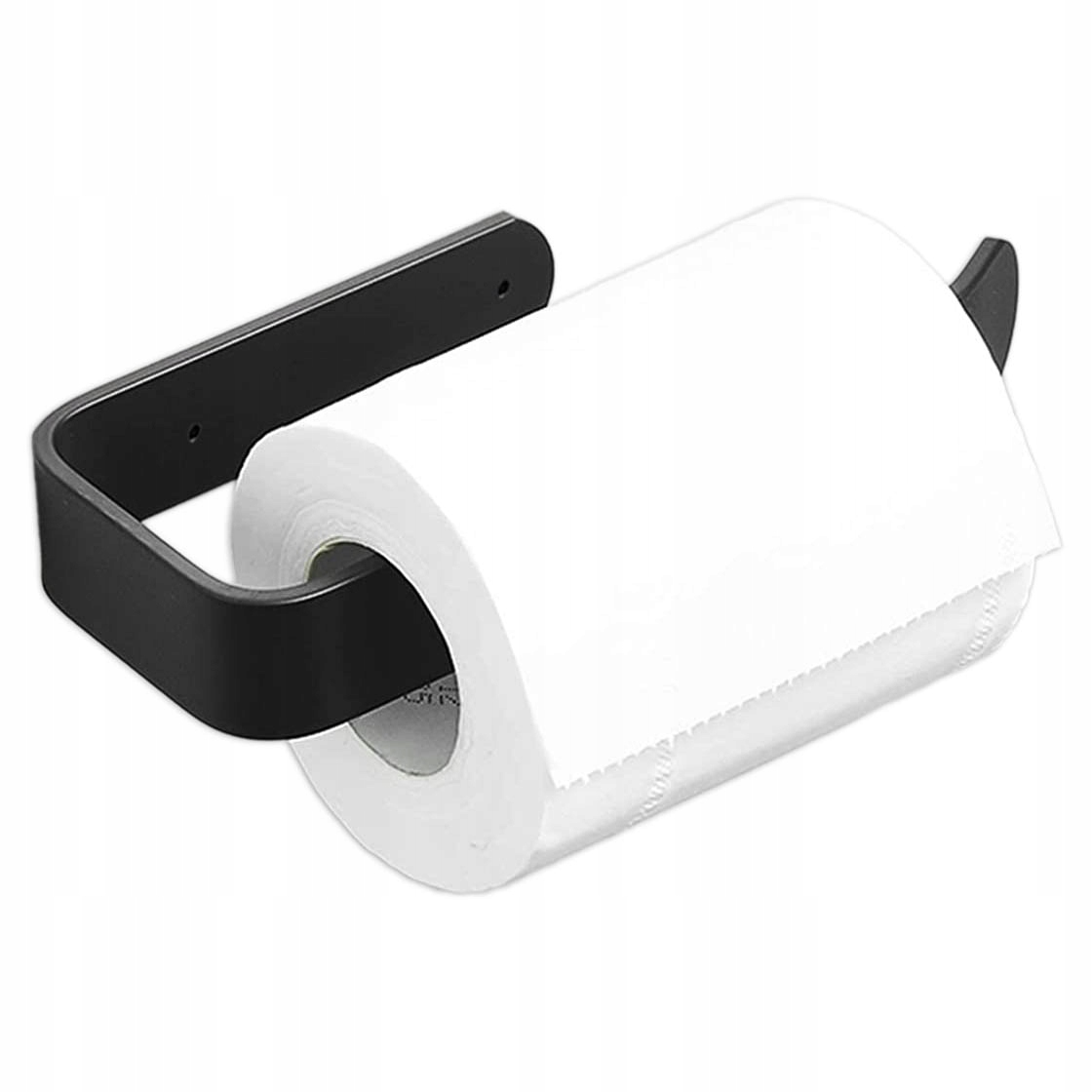 UCHWYT NA PAPIER TOALETOWY CZARNY METALOWY LOFTOWY NA KLEJ LUB KOŁKI Typ uchwyt