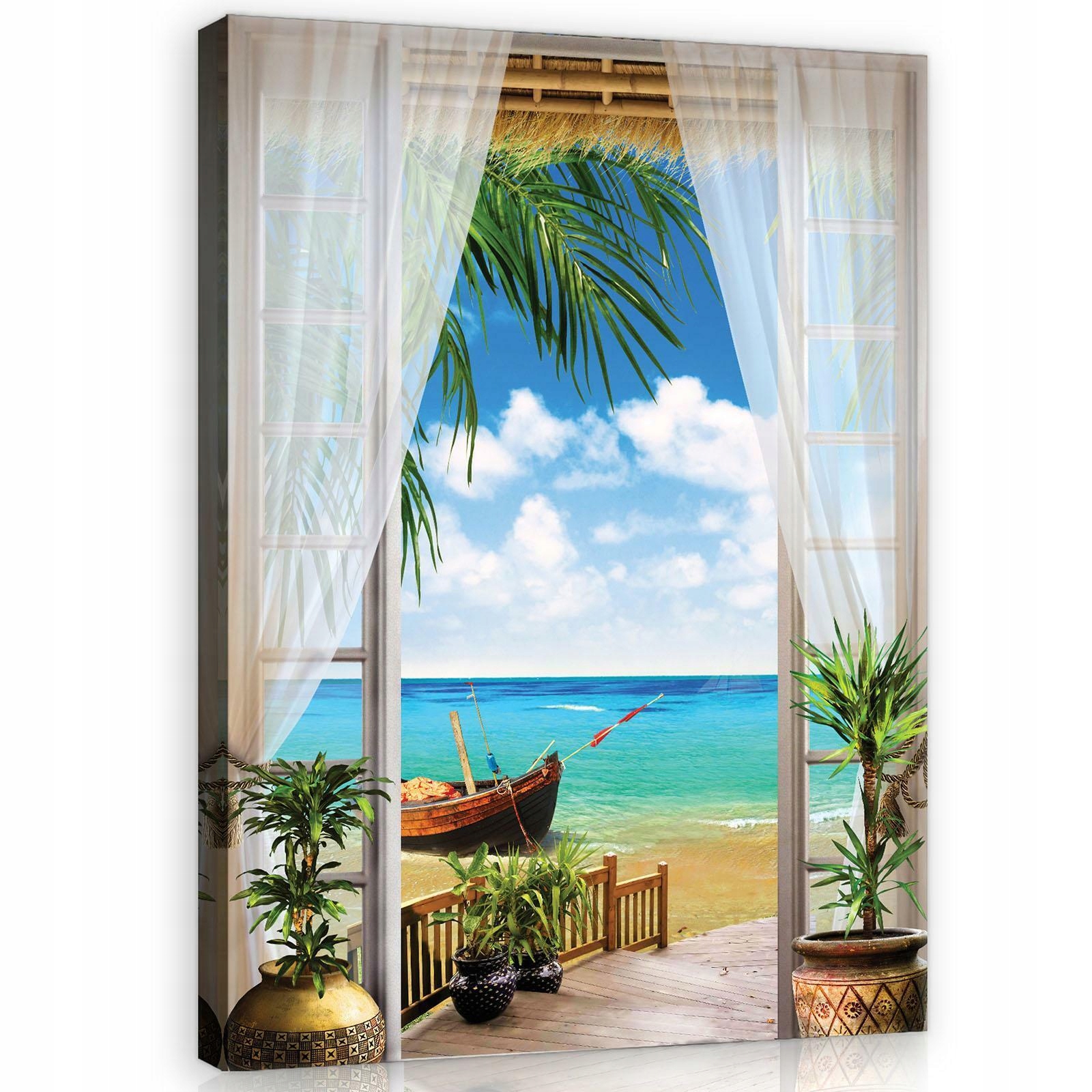 Obraz Na Plátně Canvas 60x80 Dveře Pláž Moře