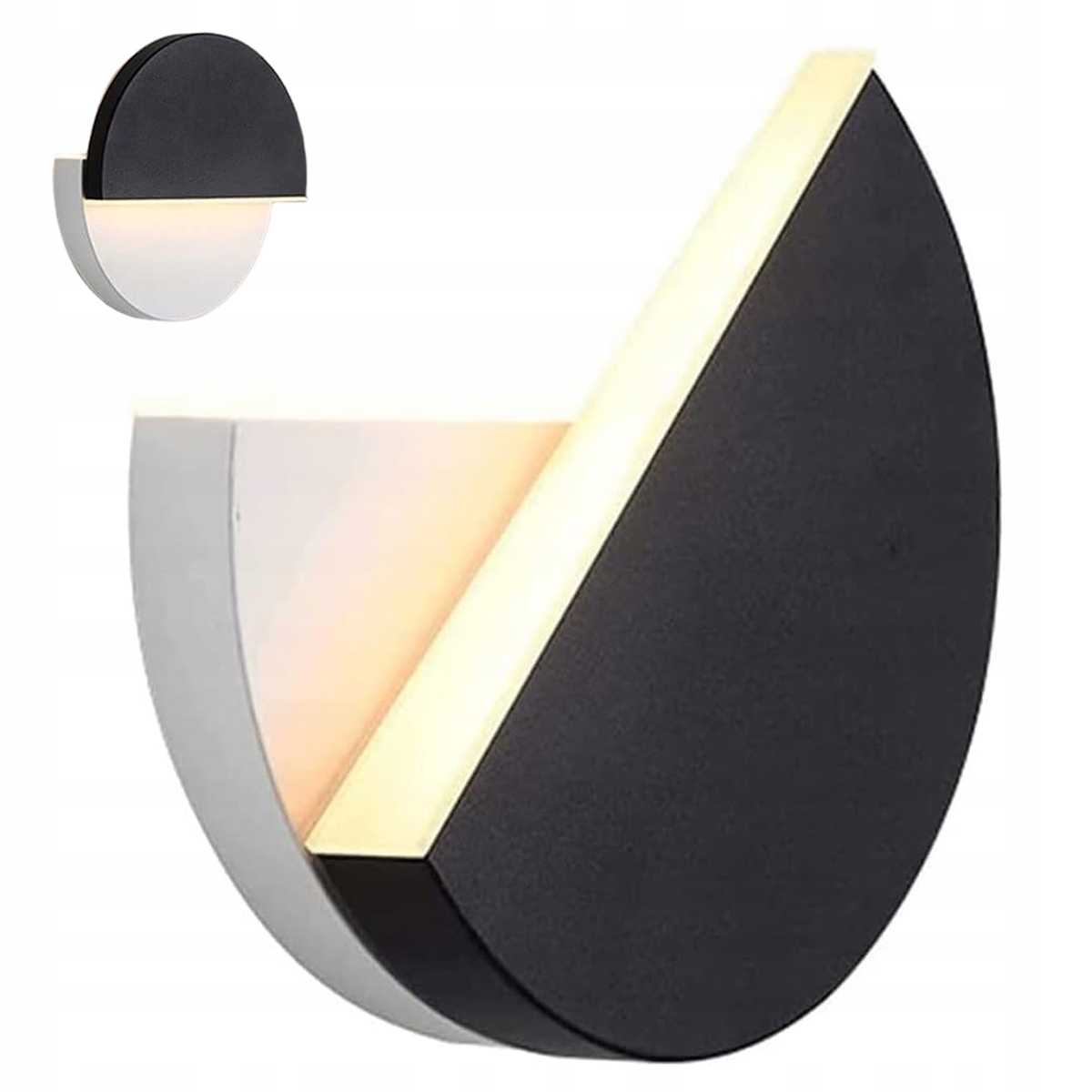 Černá nástěnná Led lampa otočná Akryl 3000k 10W do obývacího pokoje