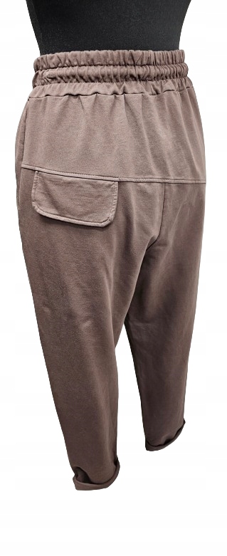 Spodnie Bawełniane Z Patką CASUAL-czekoladowe- Wiya Italia