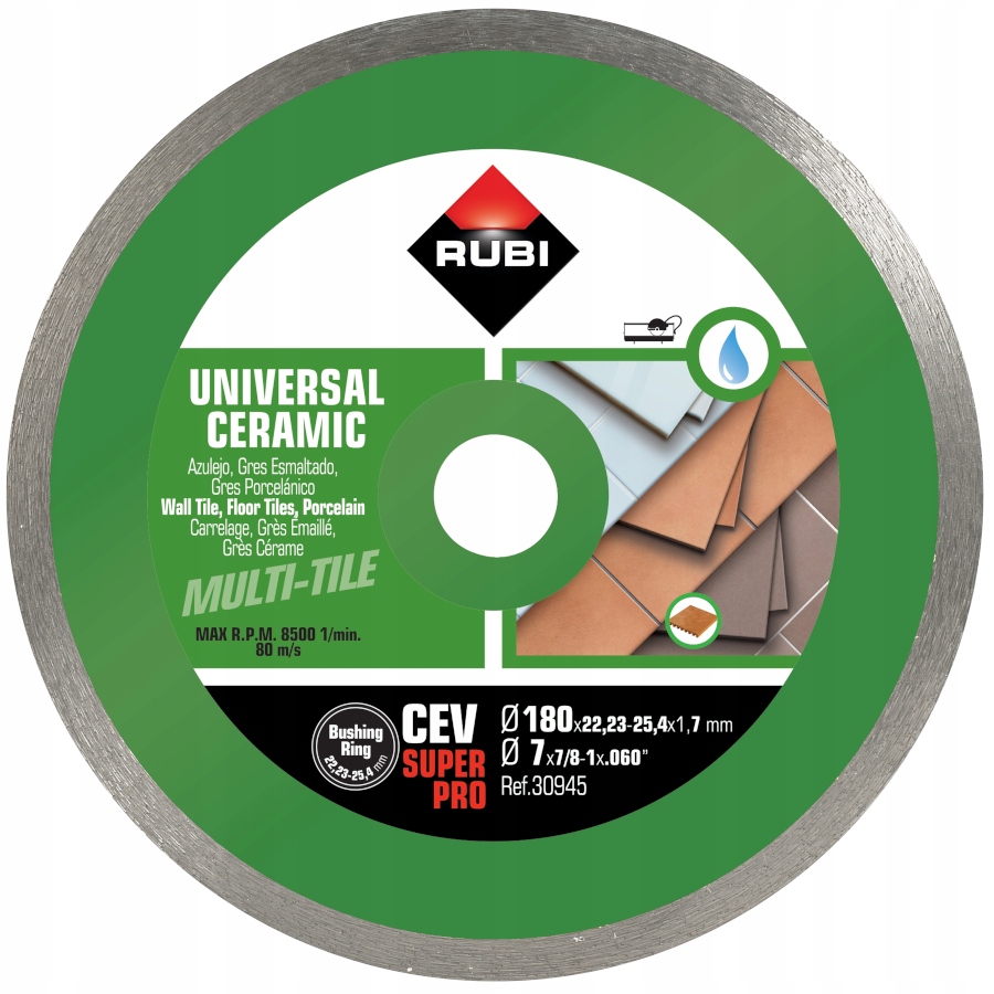 

Rubi Tarcza diamentowa do gresu Cev 180mm Superpro