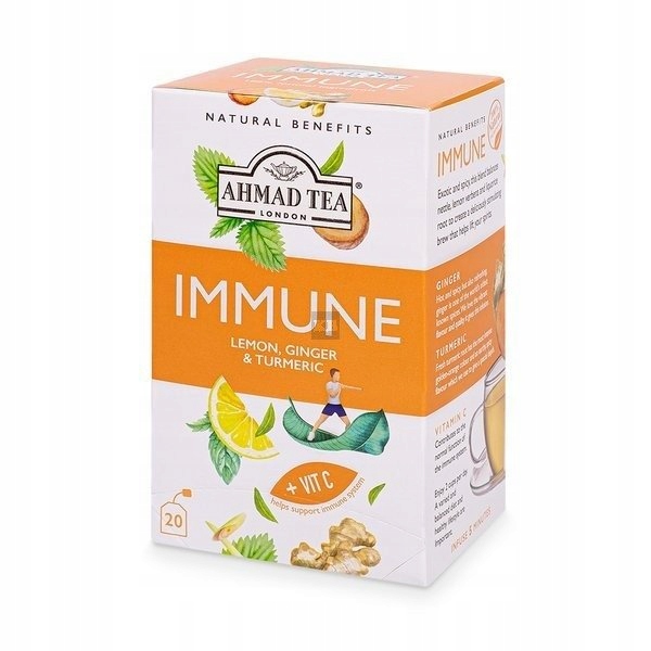Levně Ahmad Immune Lemon Ginger & Turmeric čaj 20 sáčků