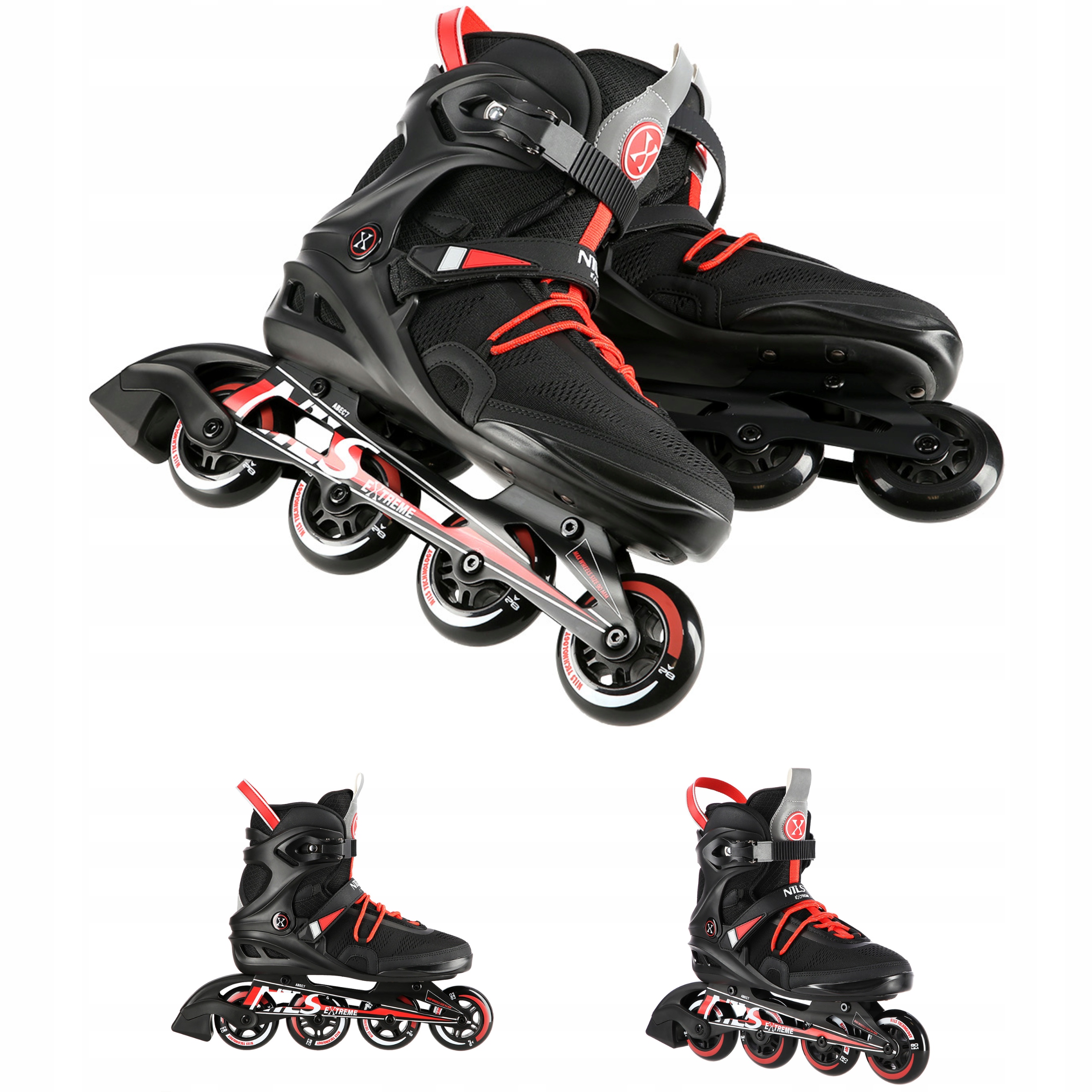 Kolečkové Brusle 42 Nils Extreme Brusle 2v1 ABEC7 Kaučuk Sport Alu ližina