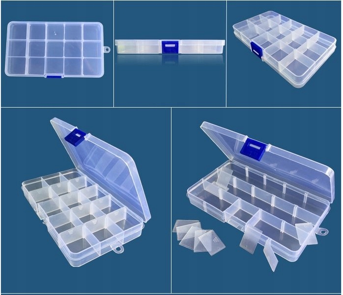 POJEMNIK ORGANIZER NA ŚRUBKI, LEKI 15 PRZEGRÓDEK Marka inna