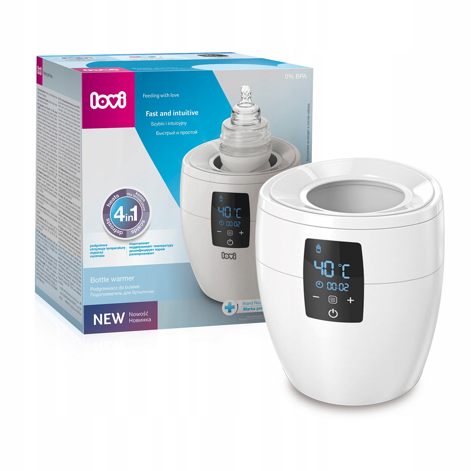PODGRZEWACZ DO BUTELEK LOVI BIAŁYM 4W1 ROZMRAŻA WYPARZA 77/051_WHI