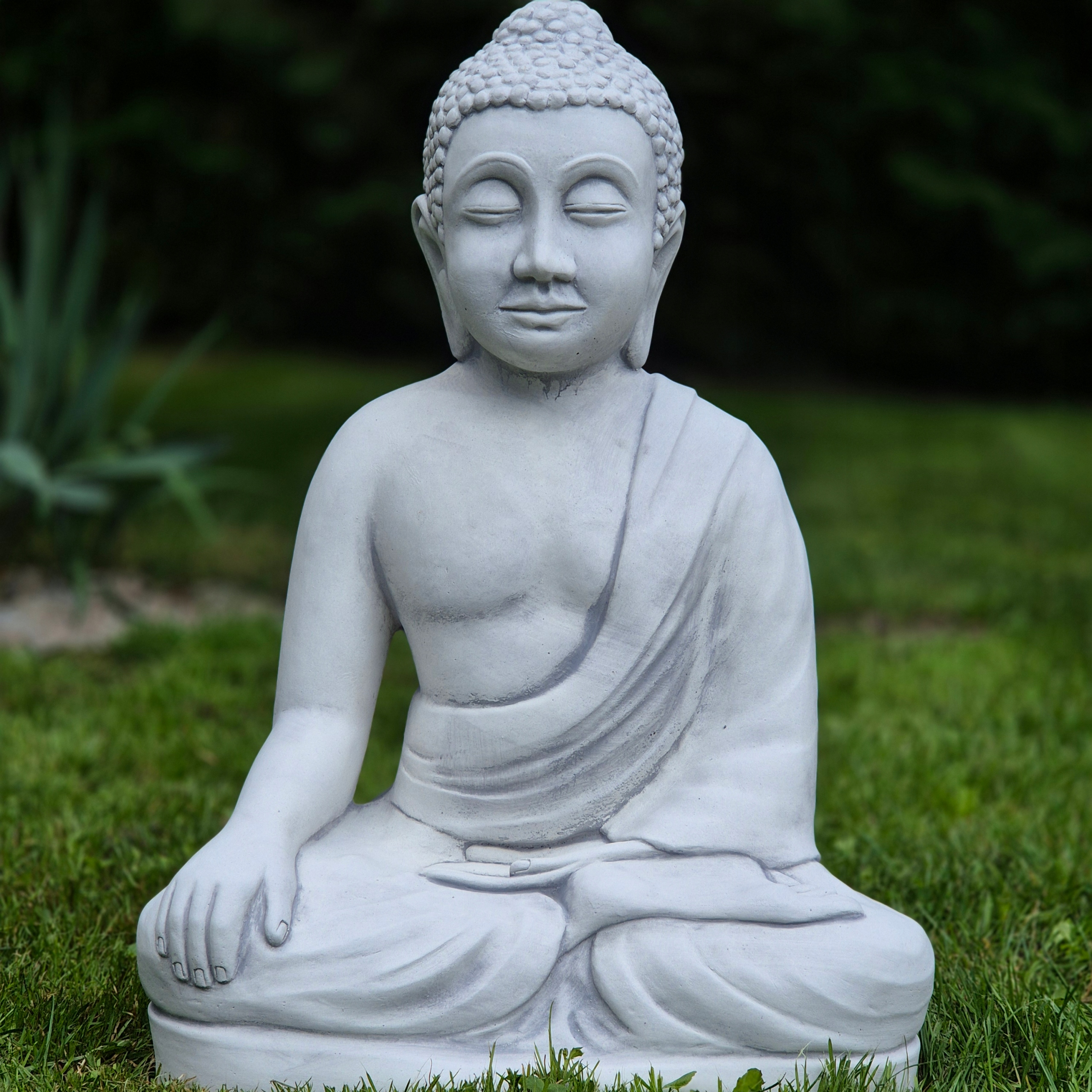 Betónová figurka Buddha 50 cm 26 kg – záhradná dekorácia, odolná voči mrazu