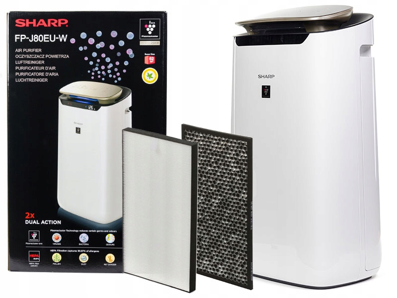 

Sharp FP-J80EUW Oczyszczacz powietrza Jonizacja
