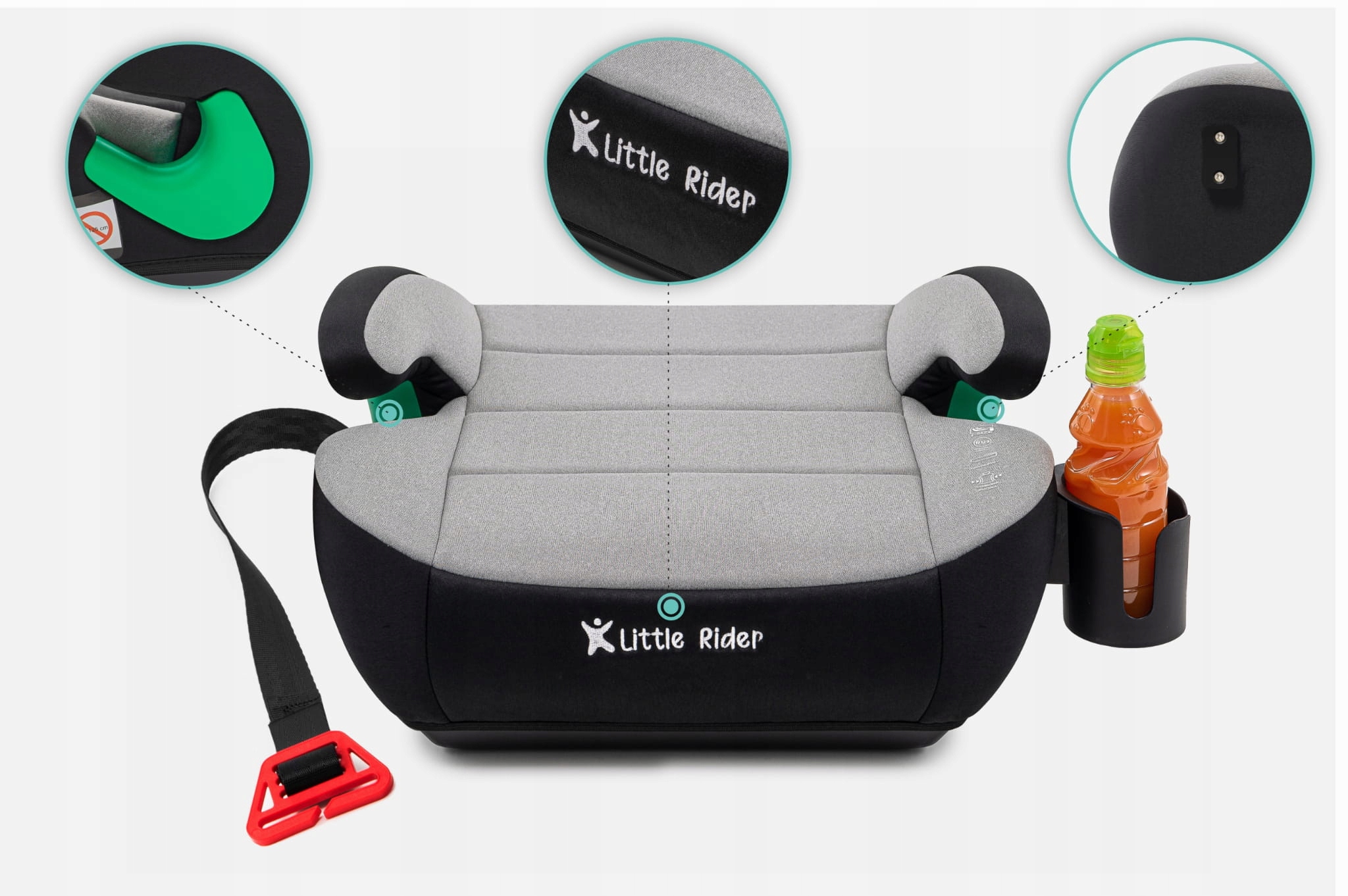 FOTELIK SAMOCHODOWY PODKŁADKA SIEDZISKO CZARNO-SZARY R129 125-150 CM Cechy dodatkowe zdejmowana tapicerka