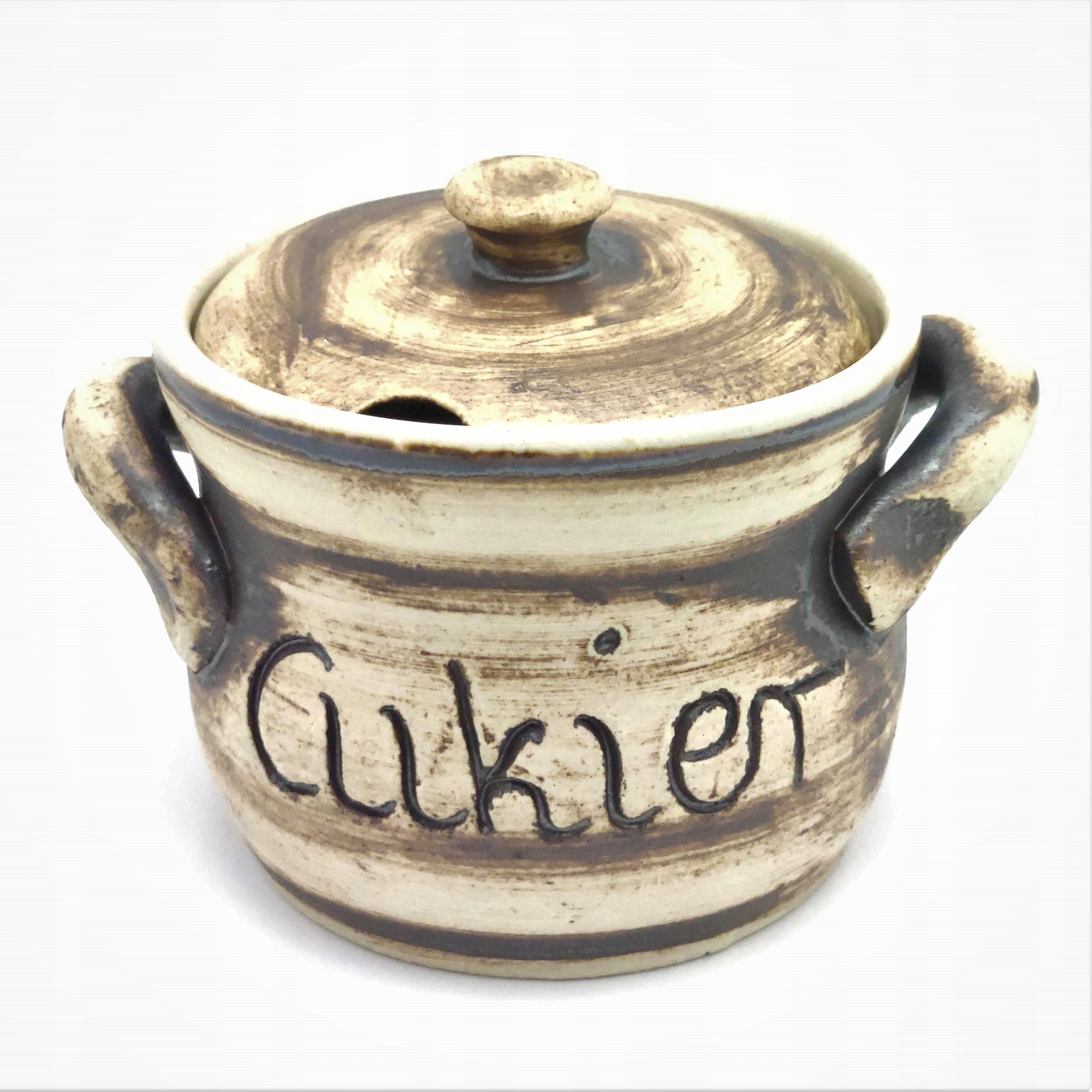 

garnek,pojemnik na cukier gliniany,kamionka 250 ml