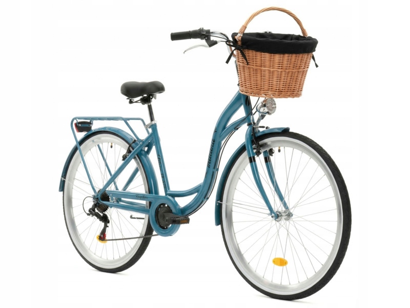 Rower miejski Indiana Moena S7B 28 cali damski Niebieski Koszyk Wkład
