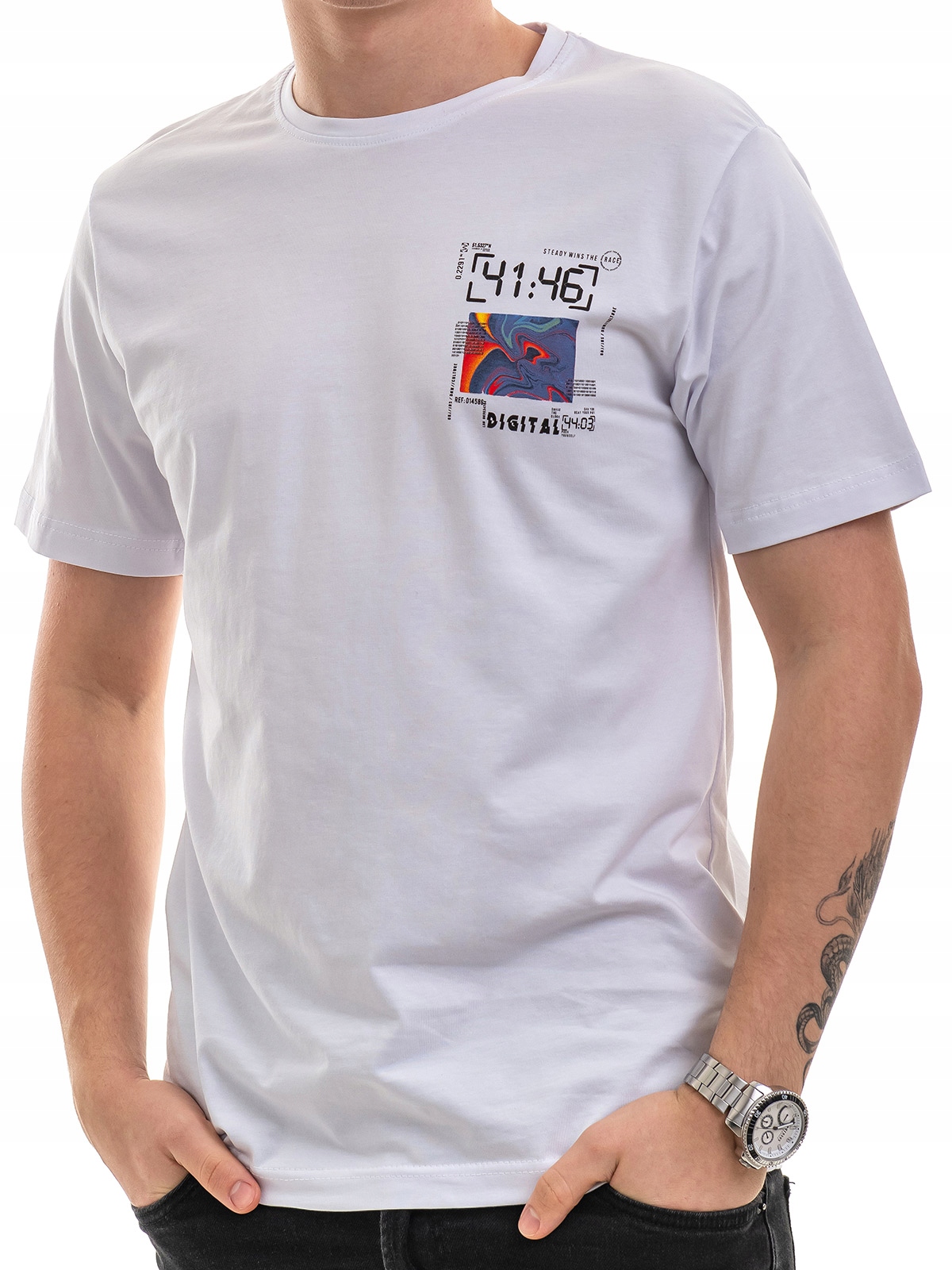 

Koszulka męska t-shirt nadruk na plecach biały L