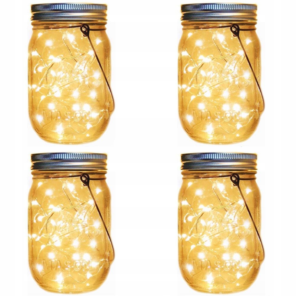 

Lampka Solarna Ogrodowa Słoik - 20LED - Duży 4szt