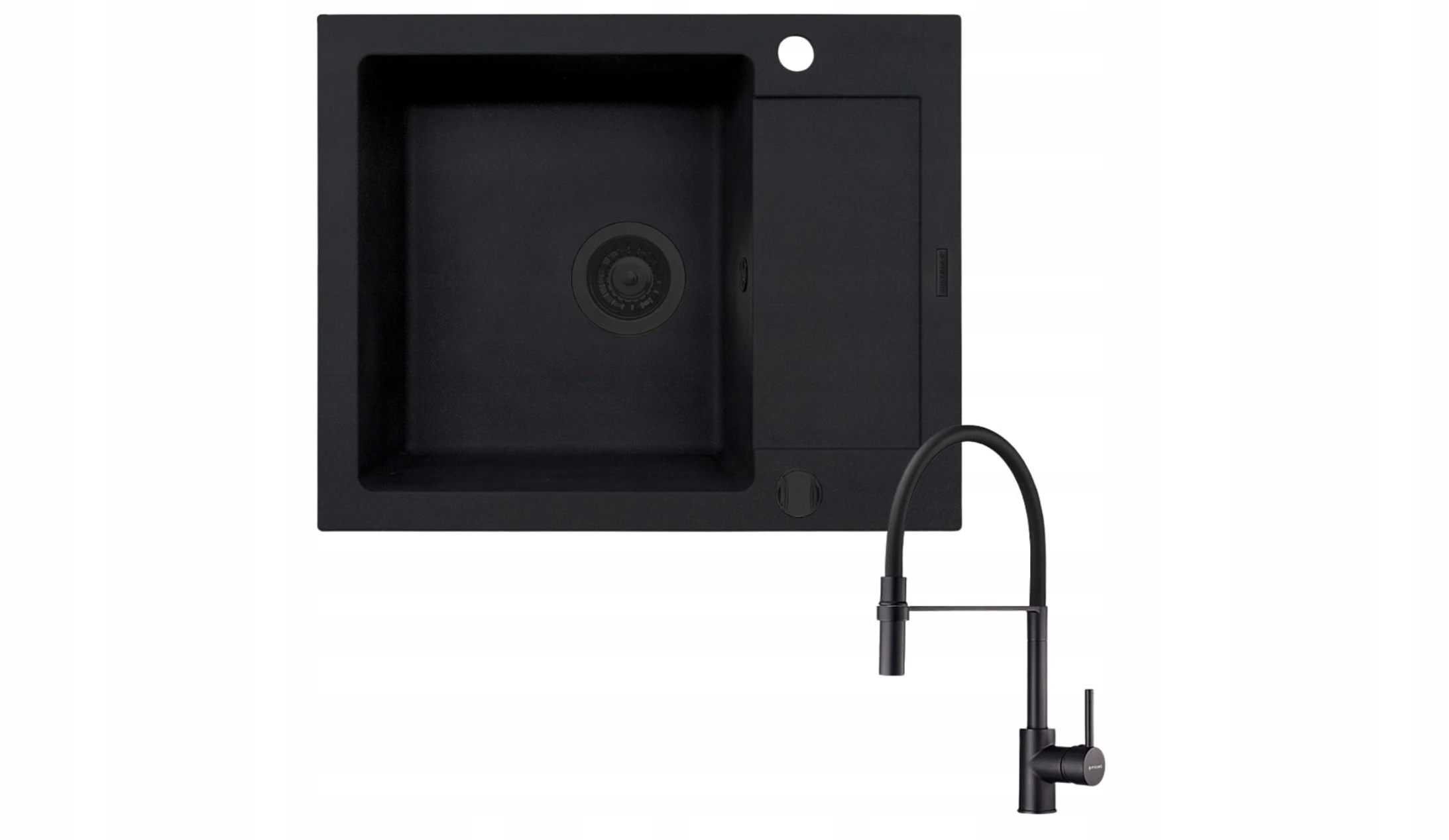 Pyramis Zlewozmywak Mido 62x50 1B1D Black Edition Bateria Serina
