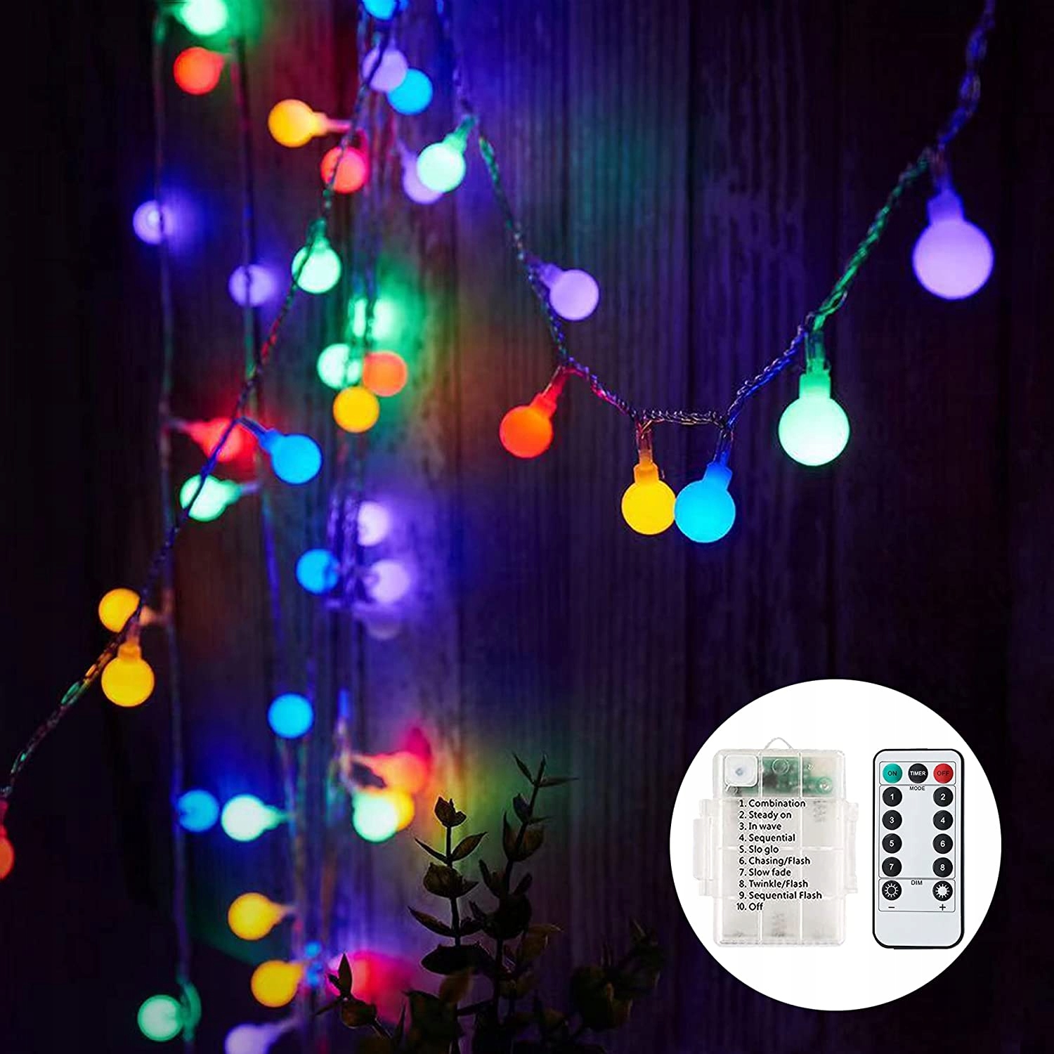 

Lampki Kulki Led Kolorowe 7M 60LED Pilot Baterie