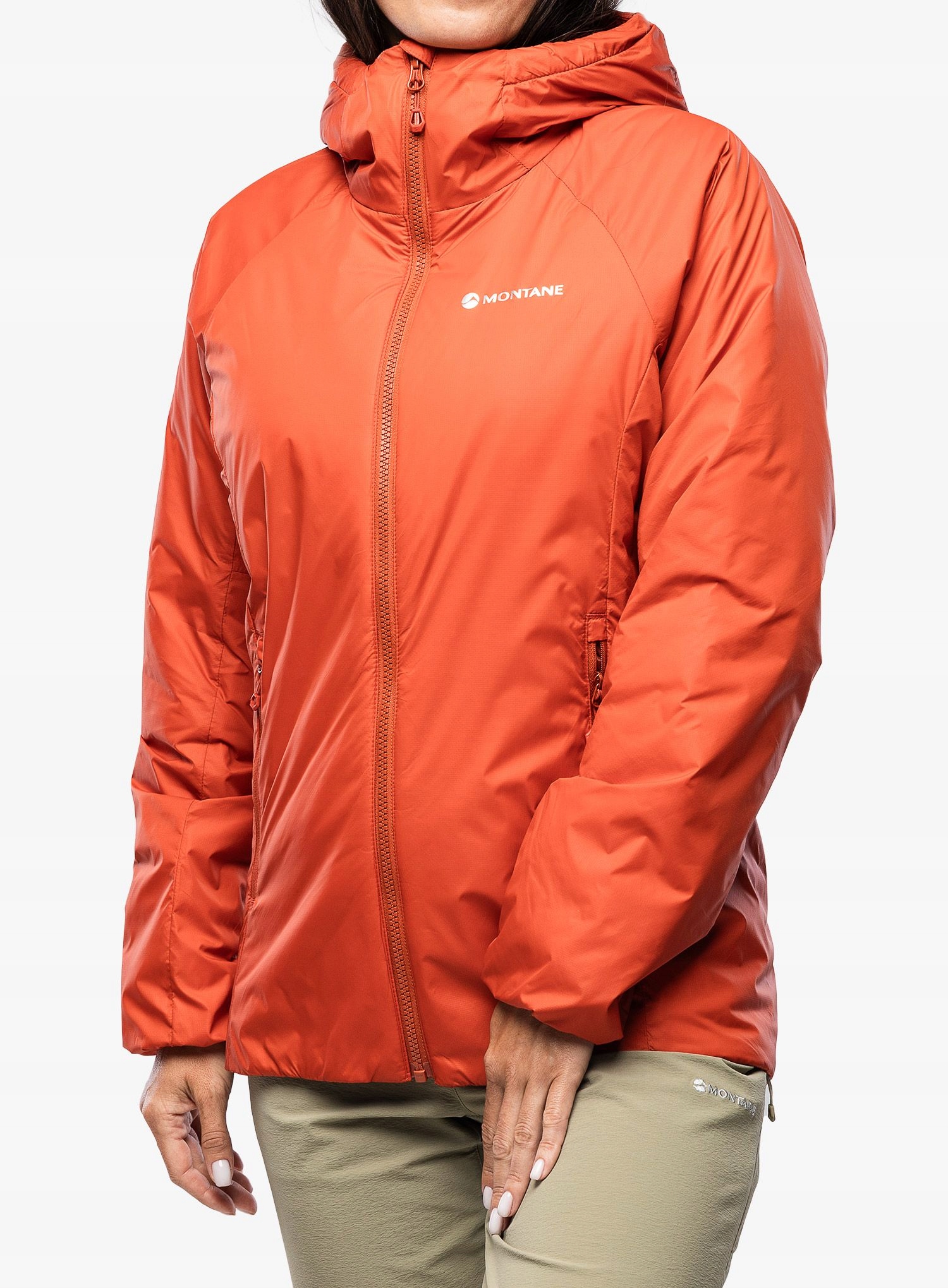 Dámská zateplená bunda Montane Respond Hoodie saffron červená 12 (M)