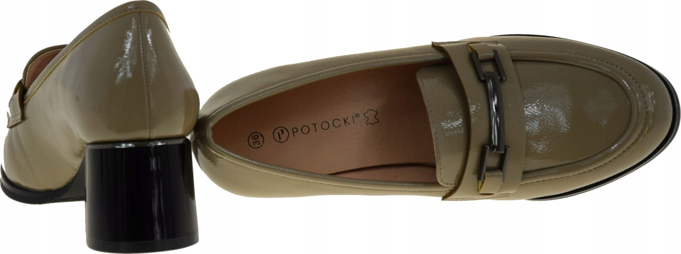 PÓŁBUTY DAMSKIE ELEGANCKIE LAKIEROWANE 12155 R.38 Kolor szary