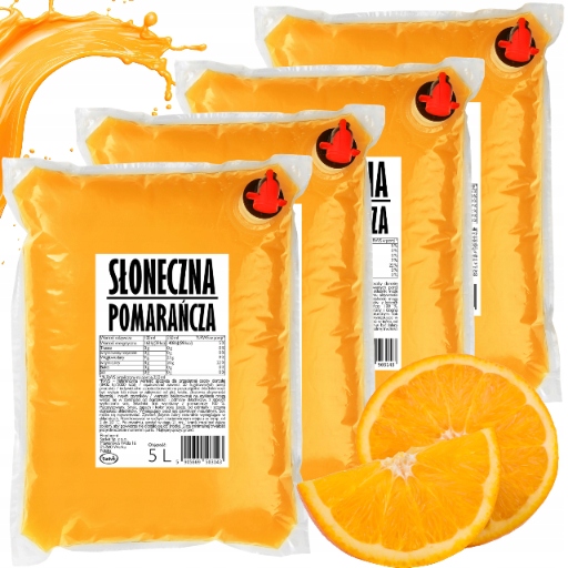 Sok z pomarańczy Pomarańczowy 100% Pomarańcza Nfc Naturalny Tłoczony 4x5l