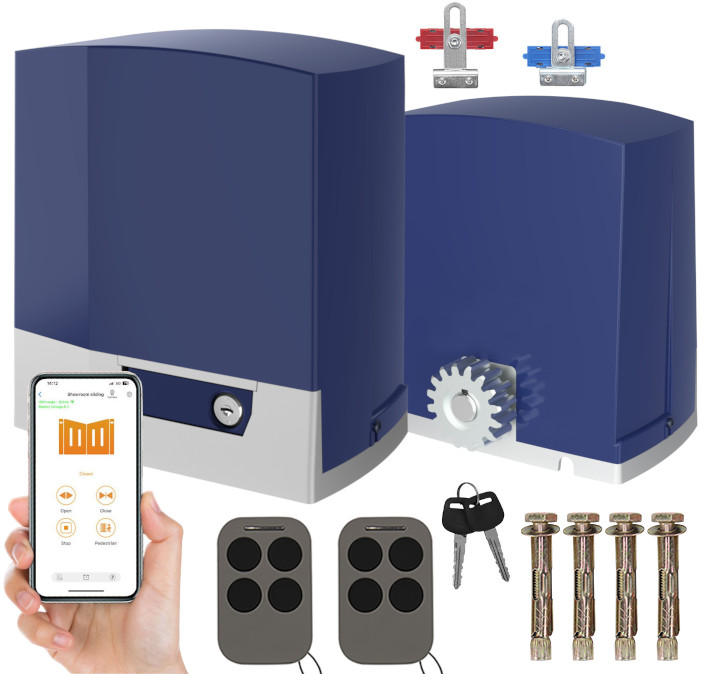 Zestaw Napęd Do Bramy Przesuwnej Siłownik 1000kg WiFi aplikacja automat