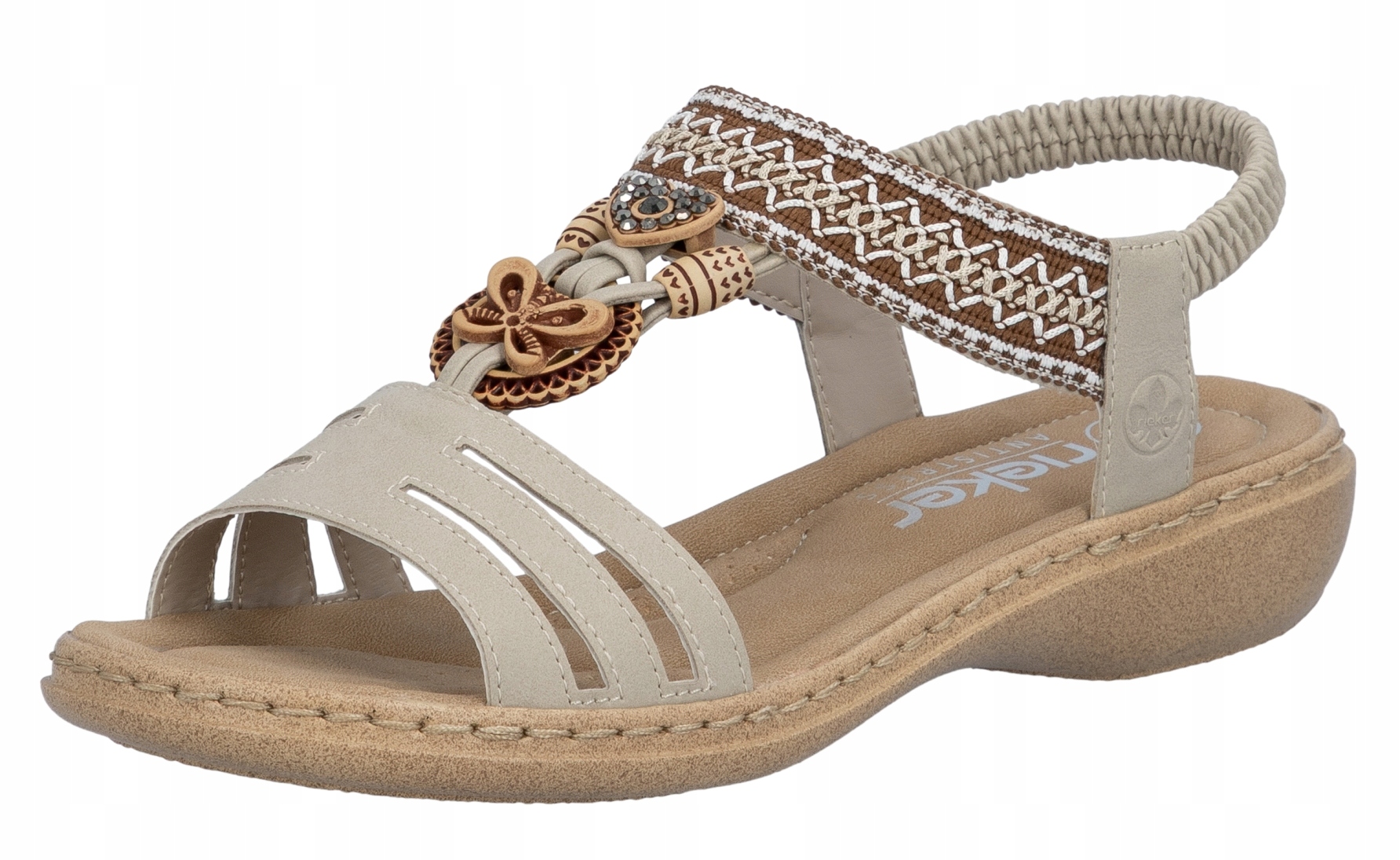 Rieker 61855-62 vel.39 módní béžové dámské sandály