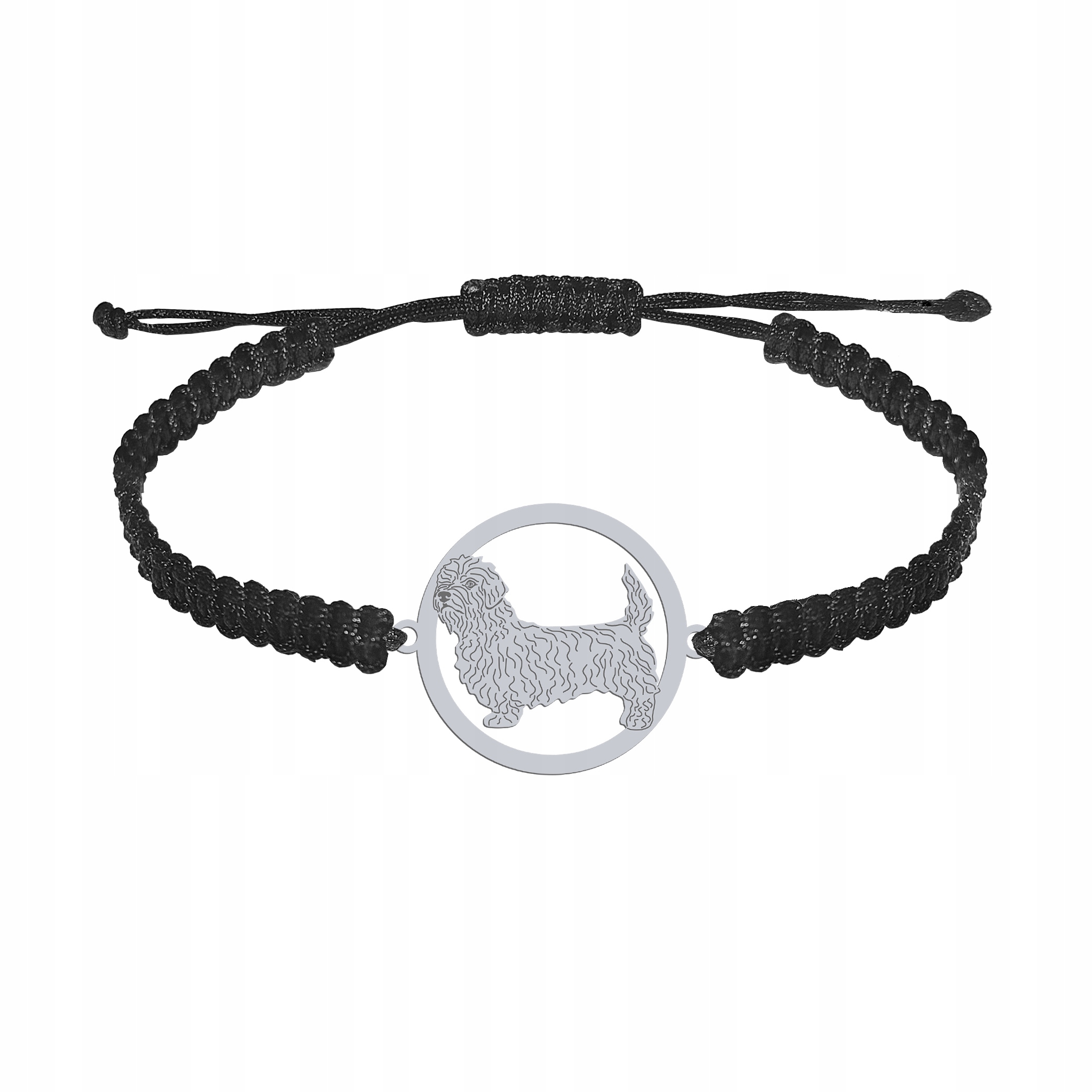 Stříbrný náramek s psem Irish Glen of Imaal Terrier 925 Makramé Gravírování