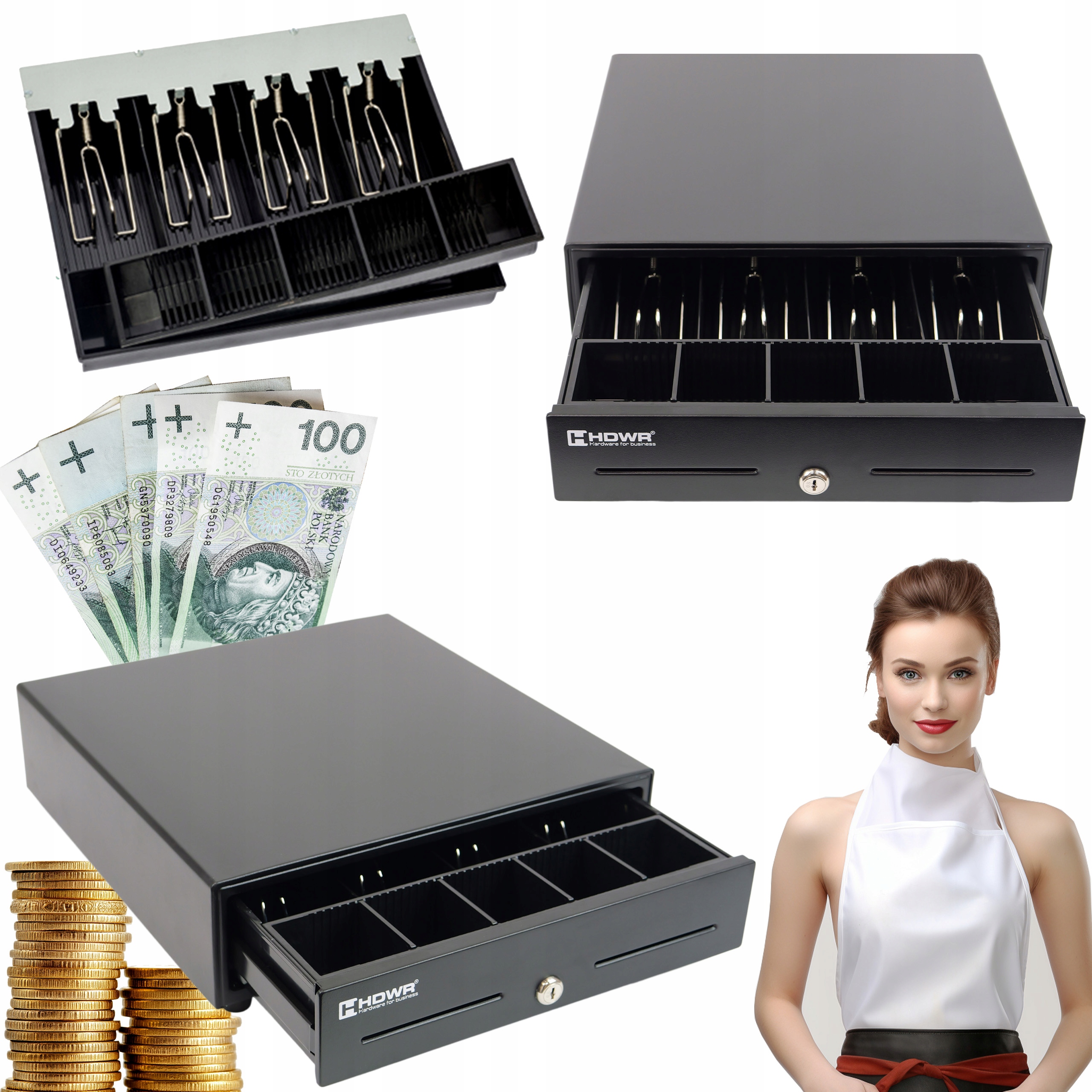 Šuplík Na Peníze Do Pokladny S Vyměnitelnou Vložkou Z Pevné Oceli