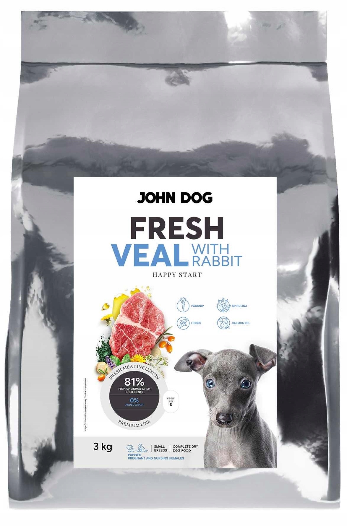 JohnDog Fresh Puppy Cielęcina Królik 3kg
