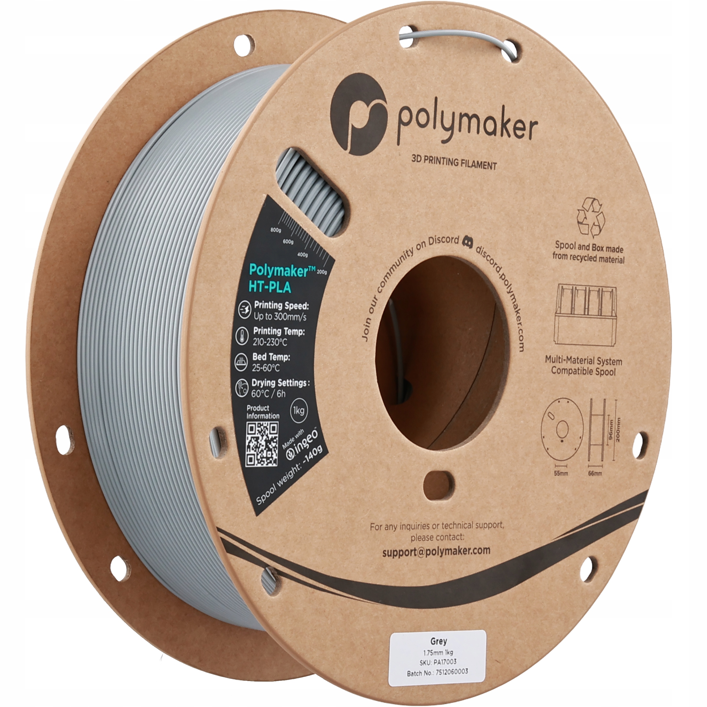 Polymaker Ht-pla Grey 1.75 mm 1kg