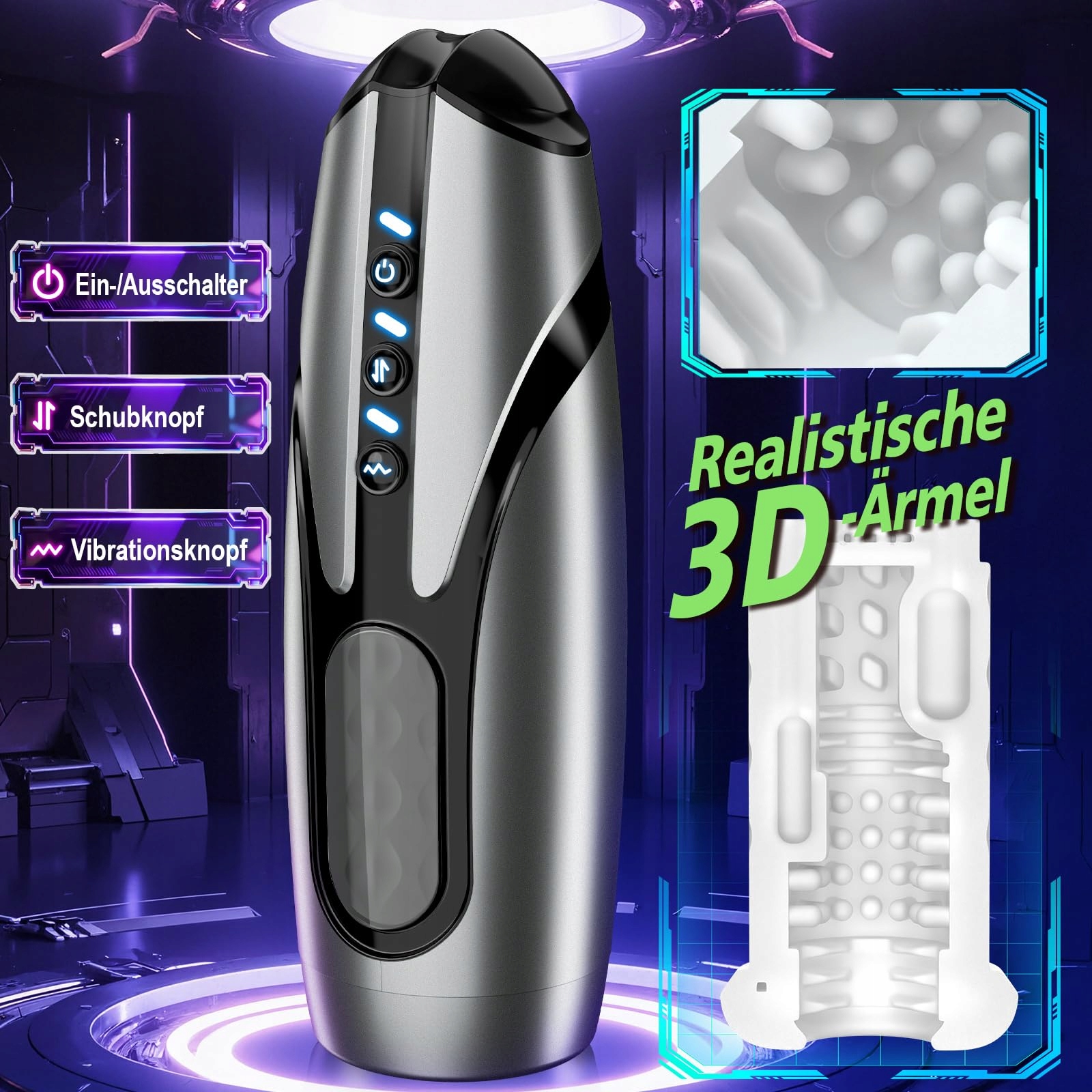 FANTASY Elektroniczny Masturbator Dla Mężczyzn Z Wibracjami I Teleskopem — miniatura 4
