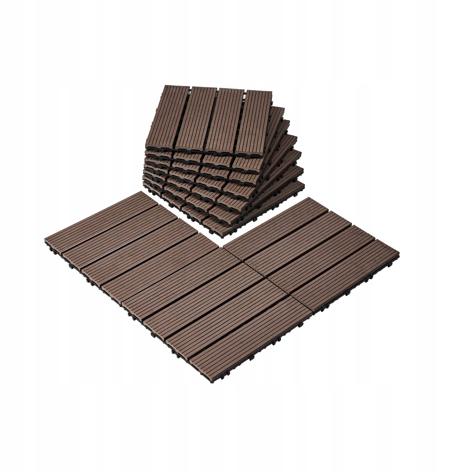 Terasové Dlaždice Vevor 10 Ks 30X30 CM, Vodotesné, Protišmykové Drevo