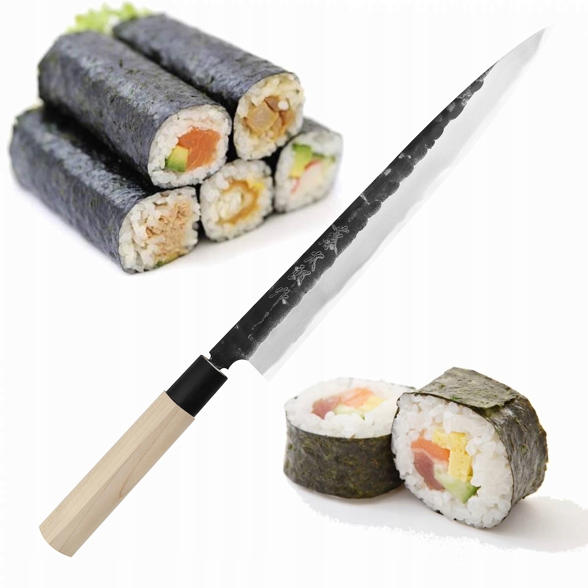 Tojiro Black Hammered Shirogami#2 Japonský nôž Yanagiba na sushi 60HRC 27 cm