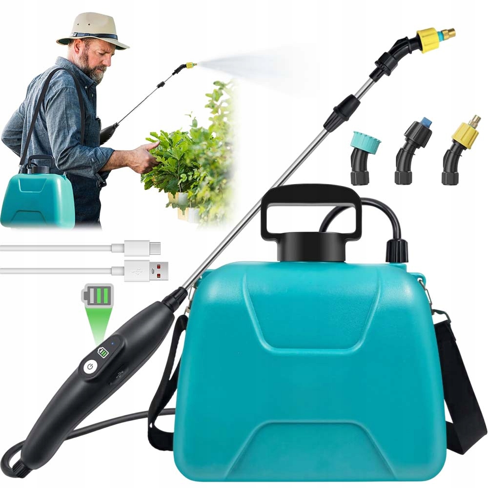 Tlakový Elektrický Postřikovač 8L Zahradní Rozprašovač 2200mAh