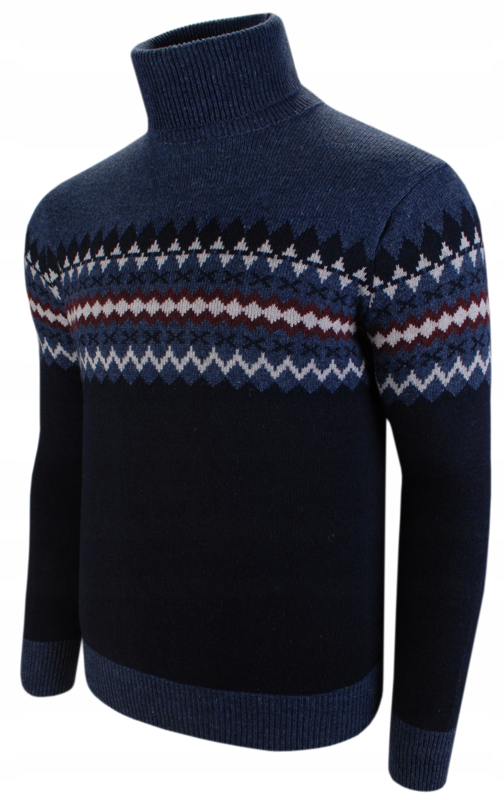 

XL-Wełniany sweter-golf wzór norweski turecki 08/3