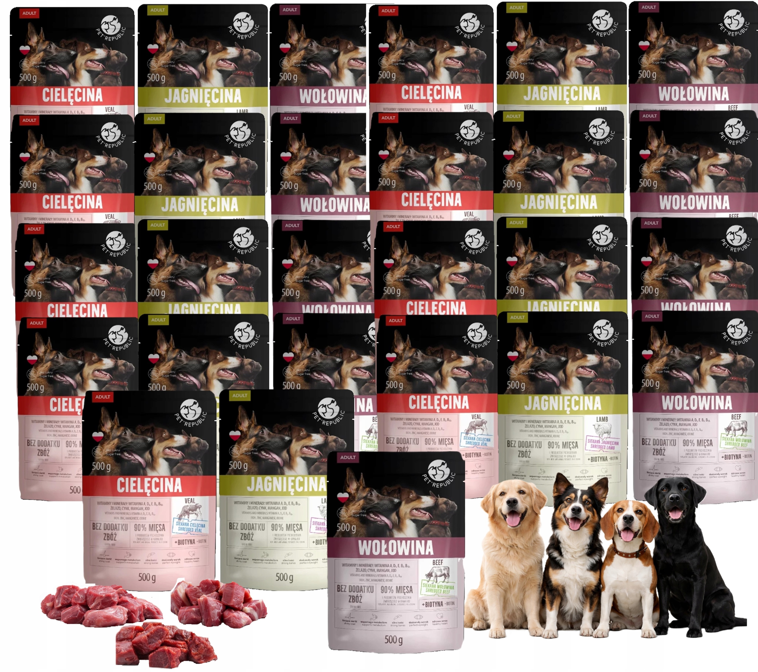 Pet Republic karma mokra dla psa mix smaków 27x500g smakowita różnorodność