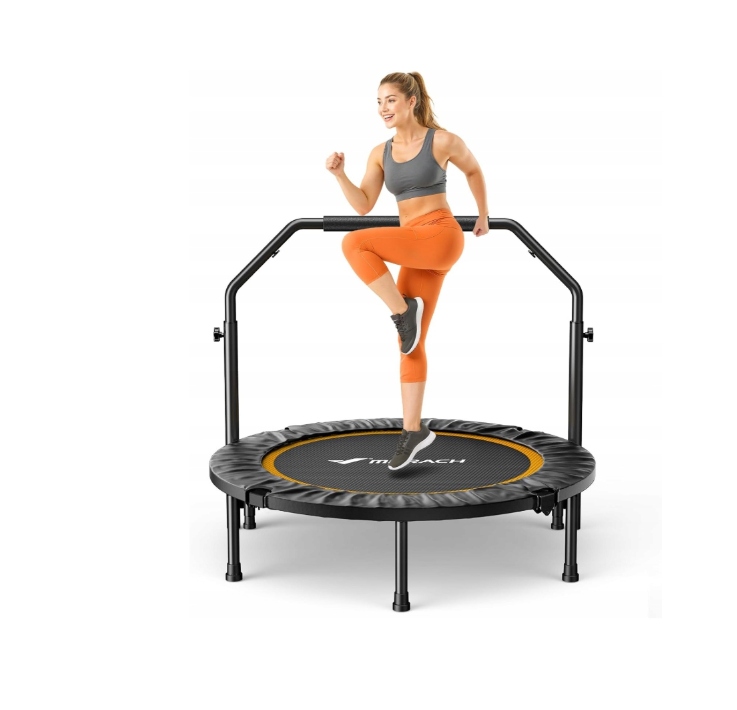 Trampolina treningowa fitness z regulowaną rączką, składana, 102 cm, 150 kg