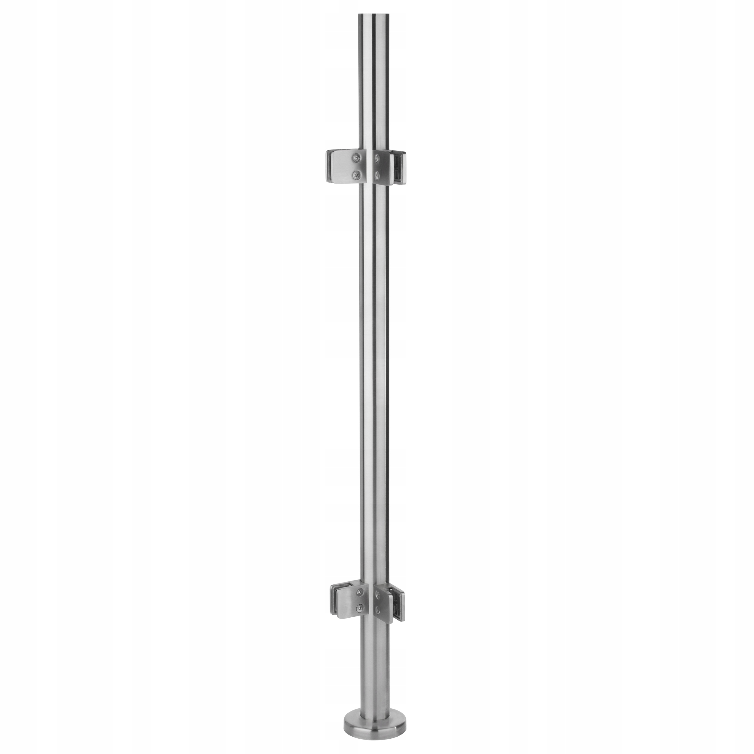 Rohový stĺpik 110 cm na sklenené zábradlie, nerez, Satén, 4 úchytky
