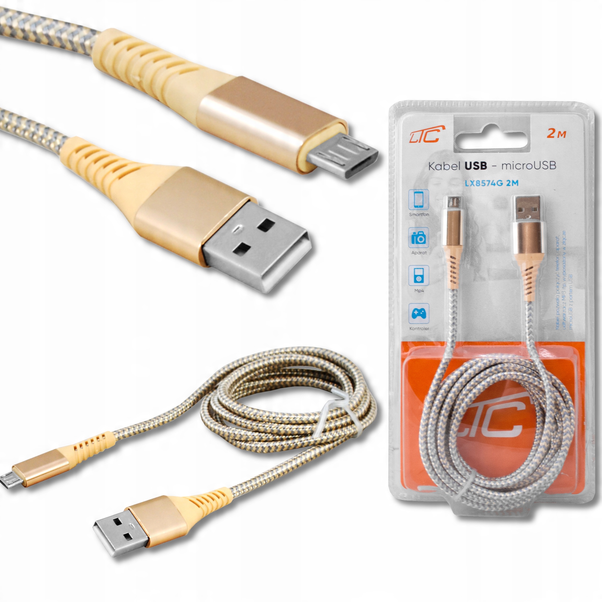 

Kabel Usb microUSB typ B Ltc 2 m