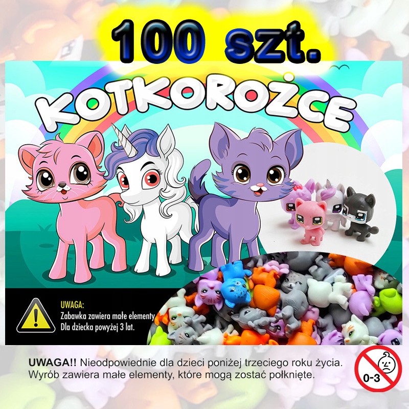 Zasyp do automatu wkład w kapsule 32mm Kotkorożce 100szt wsad kulka piłka