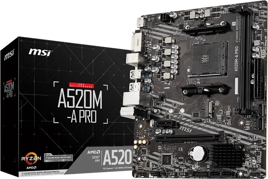 Płyta główna Msi A520M-A Pro Micro Atx Amd AM4 DDR4 M.2 NVMe Usb 3.2