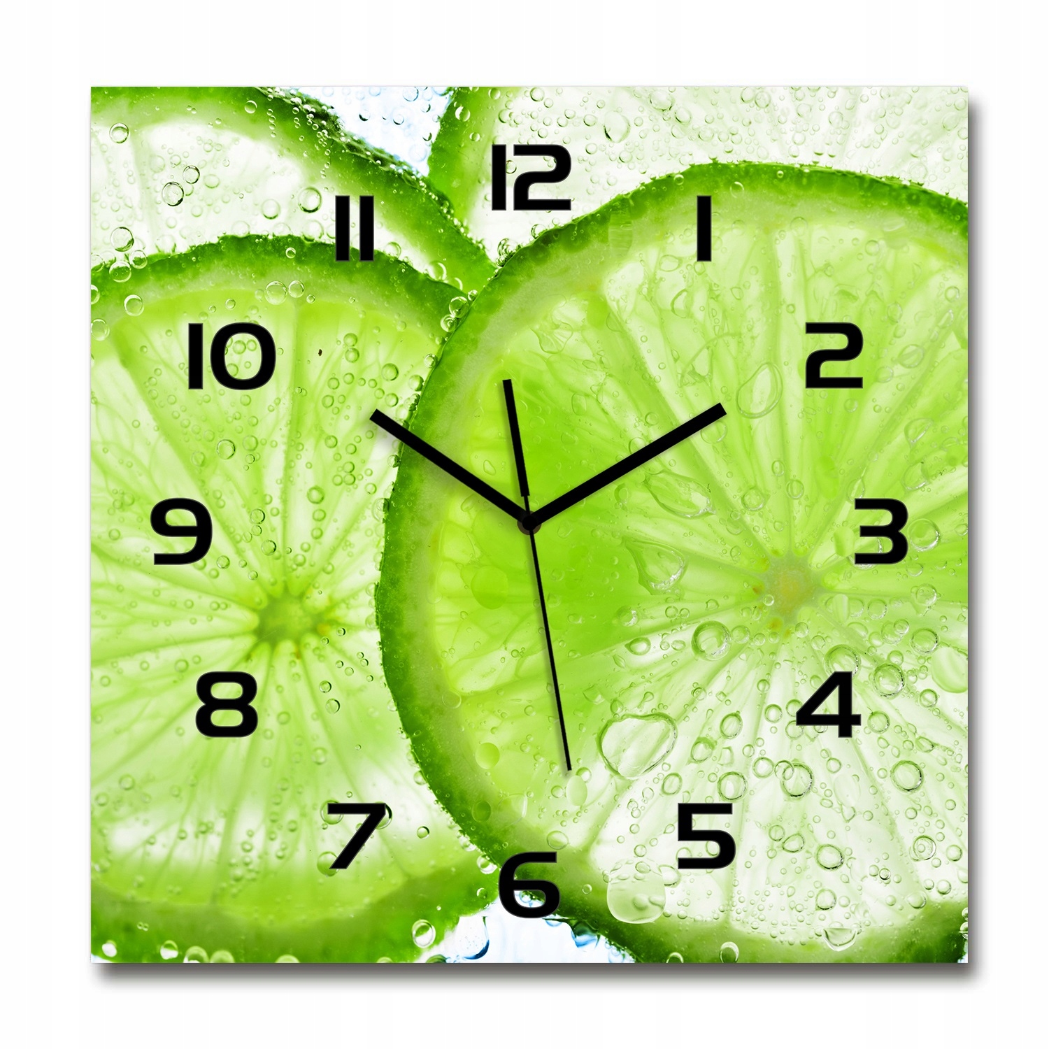 

Duży szklany zegar ścienny Limonki pod wodą 60x60