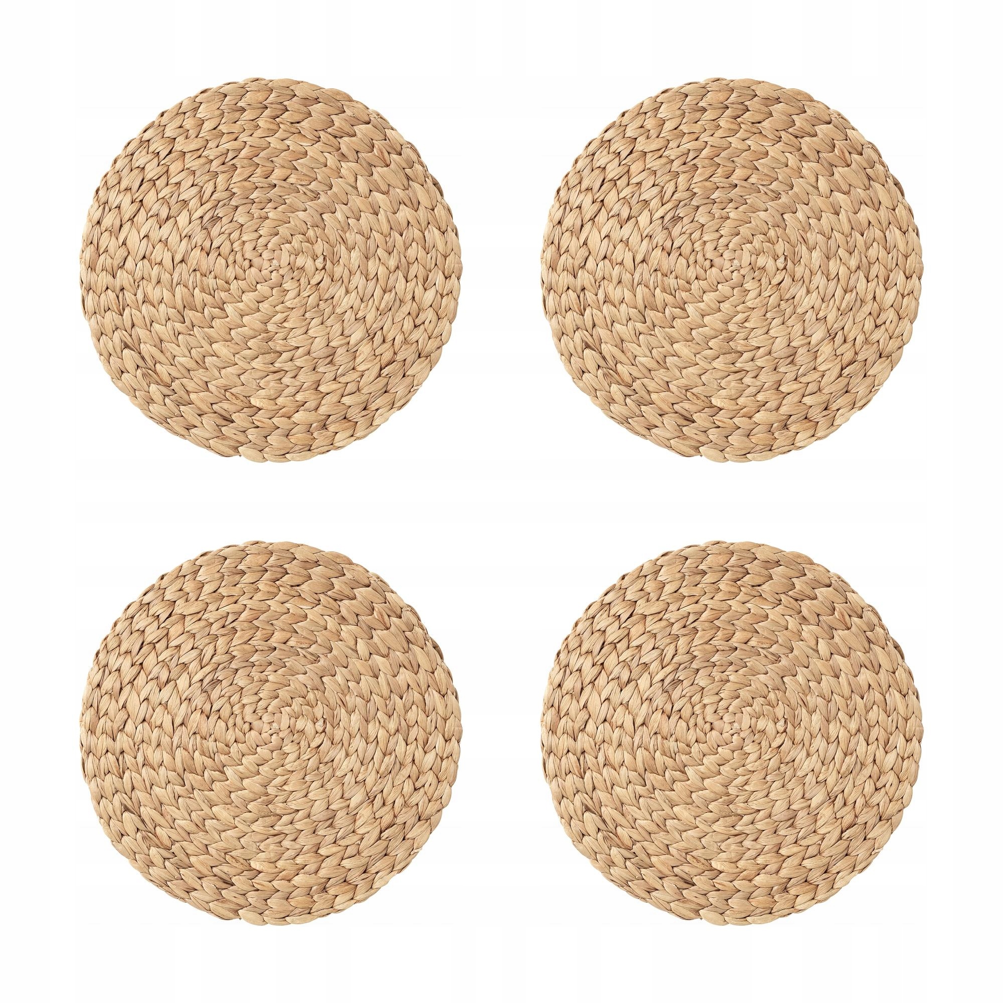 4 ks Podložka Soaré z vodního hyacintu 37 cm, ručně vyrobená