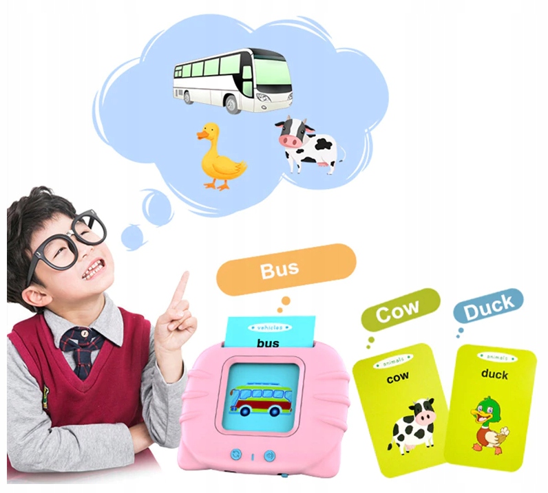 ZABAWKA DO WCZESNEJ NAUKI ANGIELSKIEGO 224 KARTY Płeć chłopcy dziewczynki unisex