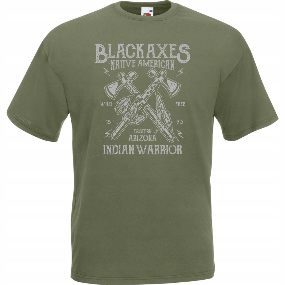 

Koszulka black axes indianie siekiery L oliwkowa